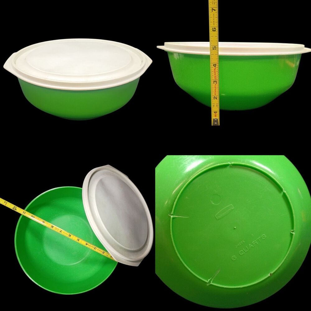 Vintage Rubbermaid Spring Green 6 Qt Mixing Bowl # J-3224 1960s MCM Retro